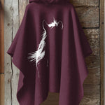 Horse Art Print Hooded Warm Shawl