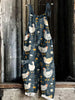 Farm Chicken And Floral Pattern Linen Blend Jumpsuit