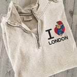 I Love London Bear Embroidered Zip Up Sweatshirt