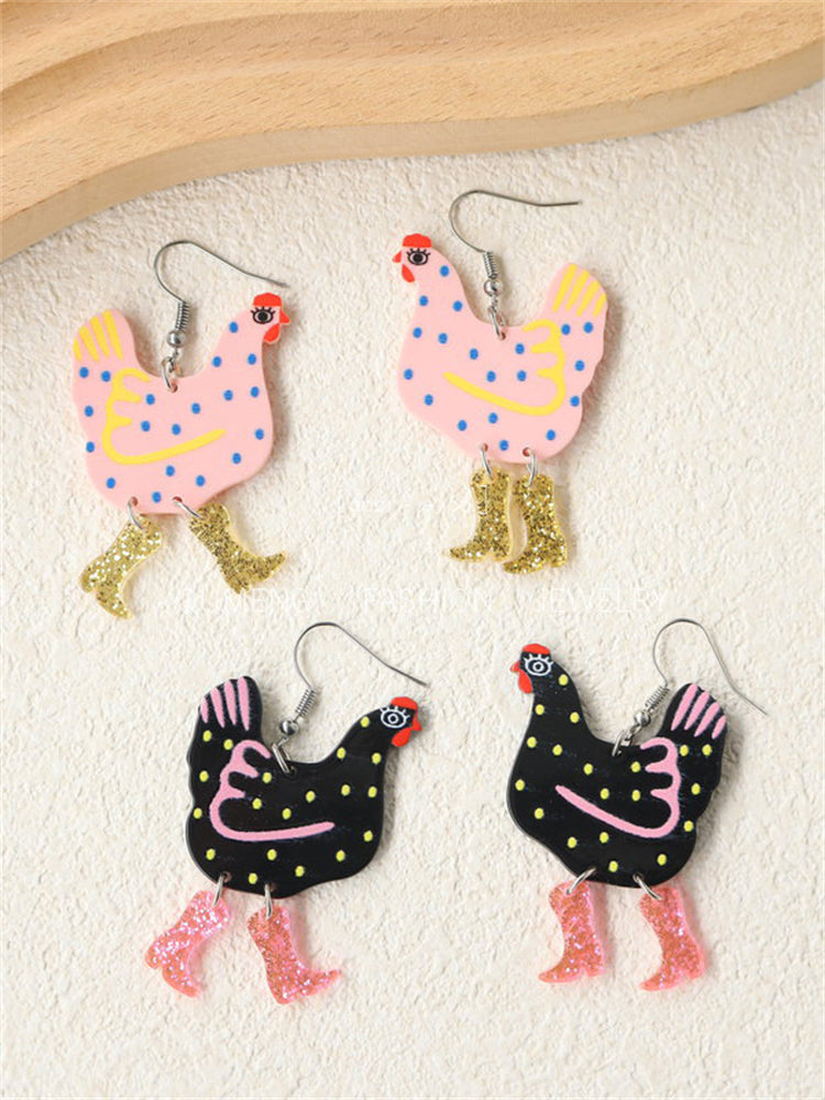 Funny Chicken Acrylic Earrings