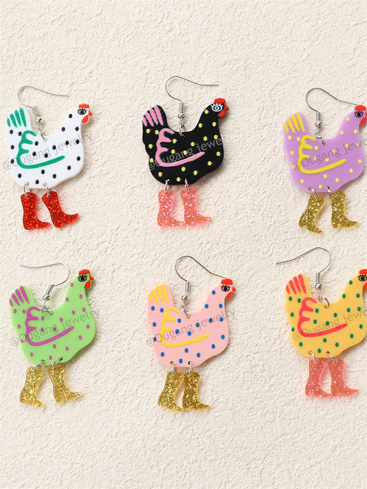 Funny Chicken Acrylic Earrings