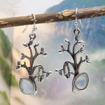 Creative Moonstone Tree of Life Earrings Christmas Tree Earrings