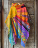 Hippie Cheerful Sunflower Print Hooded Cape