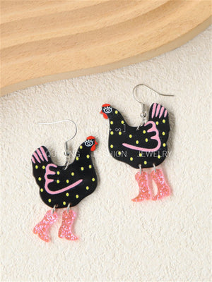 Funny Chicken Acrylic Earrings