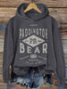 Vintage Bear Print Casual Hoodie