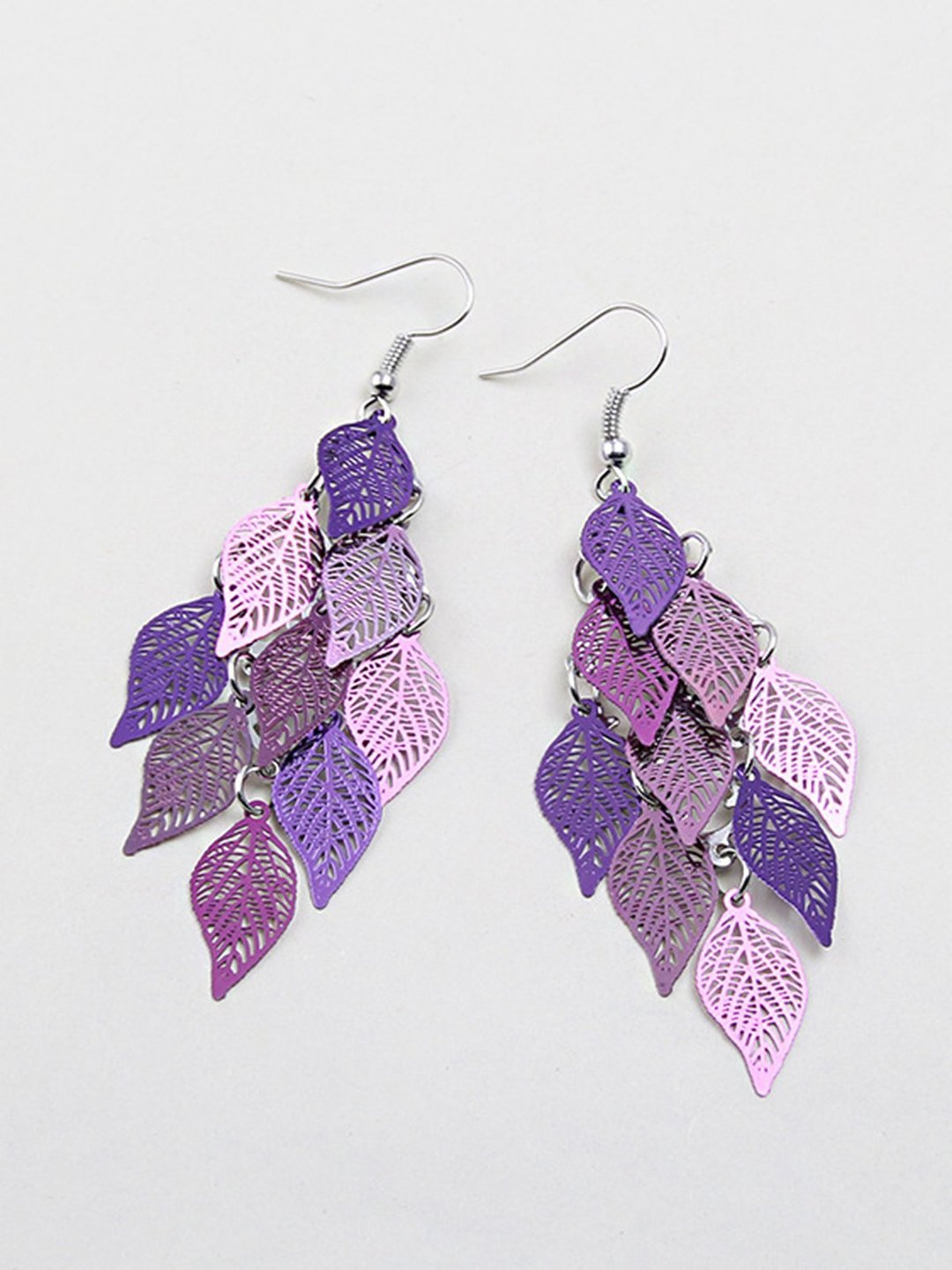 Womens Leaf Copper Colorful Earring