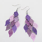 Womens Leaf Copper Colorful Earring