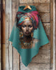 Turban African Women Oil Painting Wool Hooded Cape