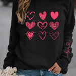 Women's Valentine's Day Nine Palaces Love Heart Casual Sweatshirt