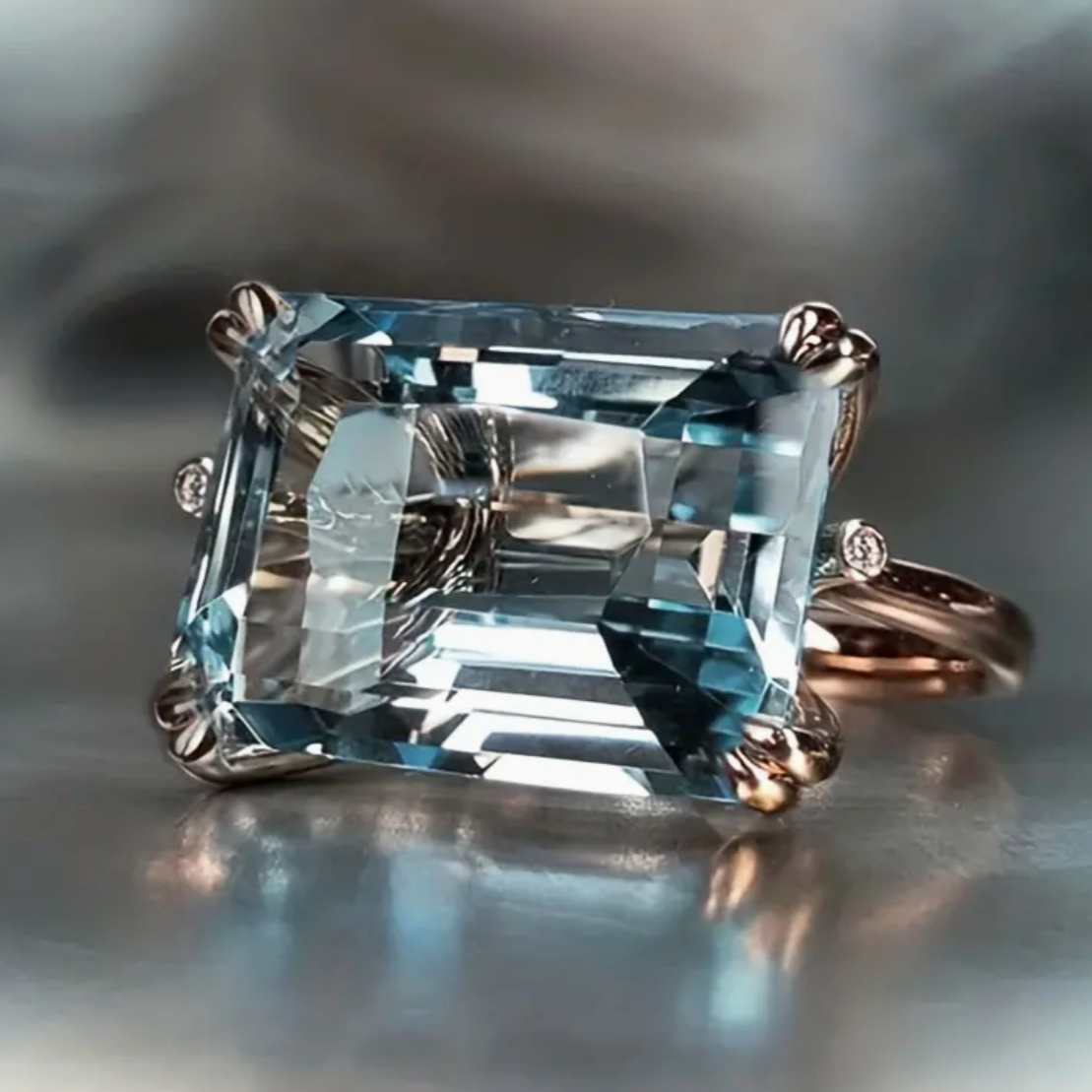 Vintage Blue Zirconia Ring