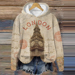 London Famous Sights Print Hoodie