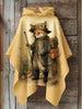 Fox Art Print Hooded Warm Cape