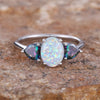 Boho White Opal Ring