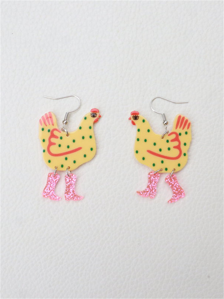 Funny Chicken Acrylic Earrings