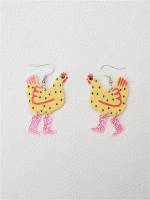 Funny Chicken Acrylic Earrings