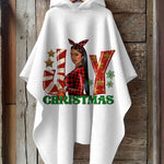 Enjoy Christmas Hooded Warm Shawl Cape