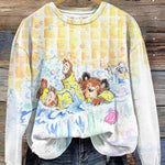 Shower Bear Print Crew Neck Sweatshirt