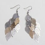 Womens Leaf Copper Colorful Earring