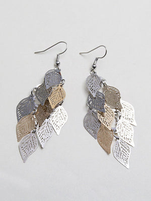 Womens Leaf Copper Colorful Earring