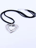 DOUBLE HEART-SHAPED BROWN LEATHER LONG NECKLACE