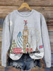 Vintage Christmas London Printed Casual Sweatshirt