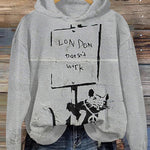 London Doesn't Work Street Art Print Casual Hoodie