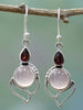 Hibiscus stone pink crystal earrings