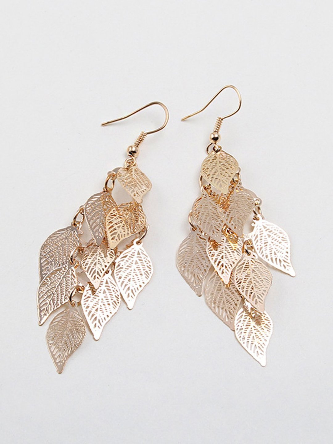 Womens Leaf Copper Colorful Earring