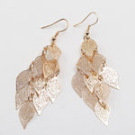 Womens Leaf Copper Colorful Earring