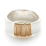 Vintage Golden Threads Silver Ring