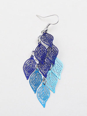 Womens Leaf Copper Colorful Earring