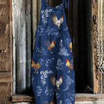 Chicken Print Loose Casual Jumpsuit