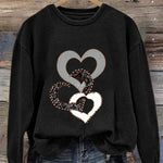 Heart/Cordate Print Valentine's Day Casual Sweatshirt