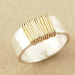 Vintage Golden Threads Silver Ring