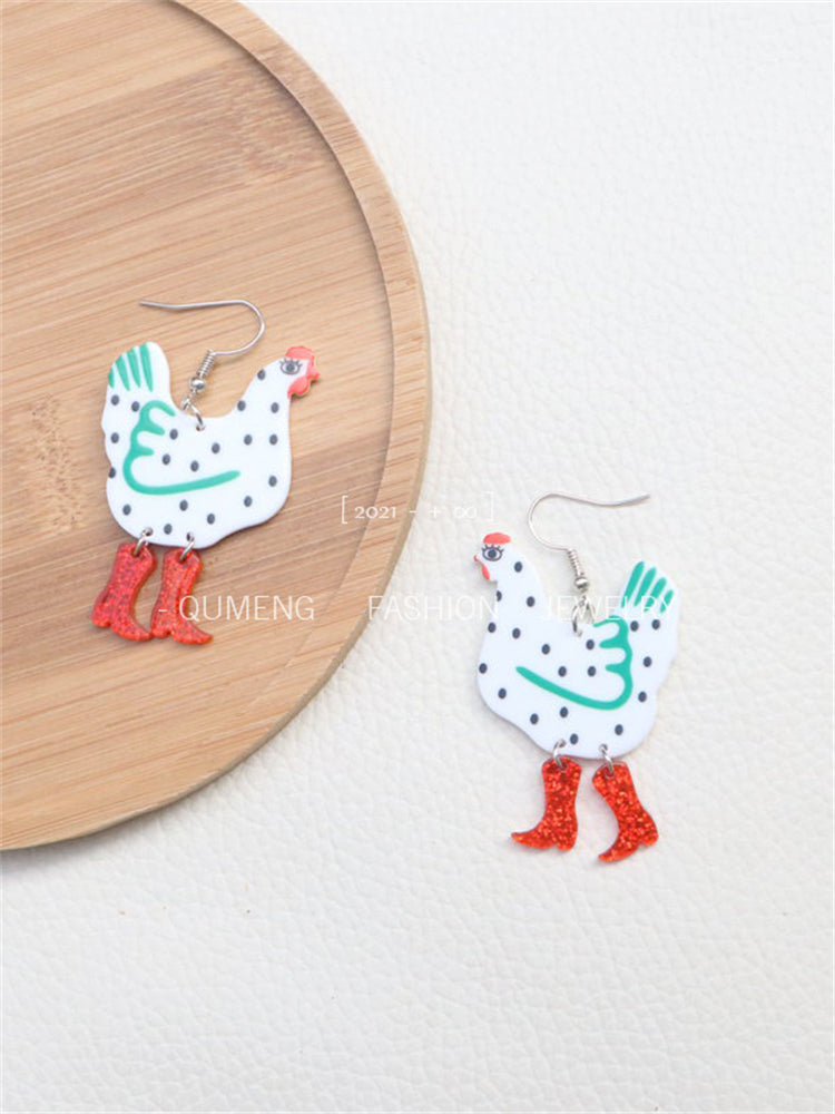 Funny Chicken Acrylic Earrings