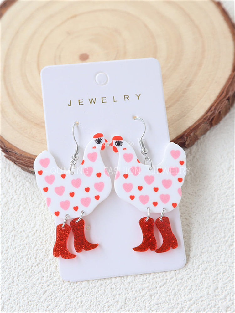 Funny Chicken Acrylic Earrings