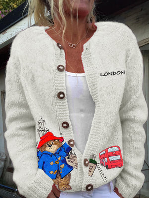 Bear London Embroidered Knit Cozy Cardigan