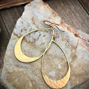 Hammer Ring Simple Oval Pendant Earrings