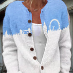 London Print Casual Knitted Cardigan