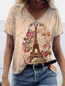 Elegant Elfi Tower Paris Print Women's T-Shirt