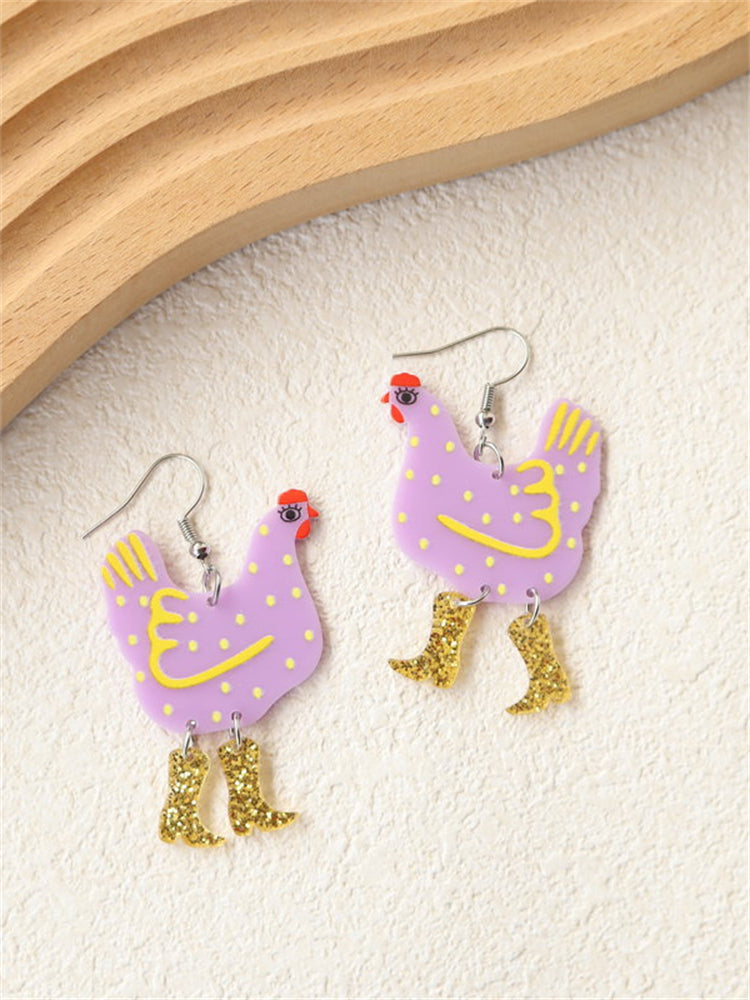 Funny Chicken Acrylic Earrings