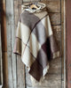 Large Plaid Knit Tassels Hooded Warm Shawl Cape