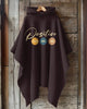 Positive Quote Hooded Warm Shawl Cape