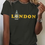 London Embroidered Art Short-Sleeved T-Shirt