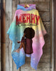 Colorful Christmas Girl Hooded Warm Shawl Cape