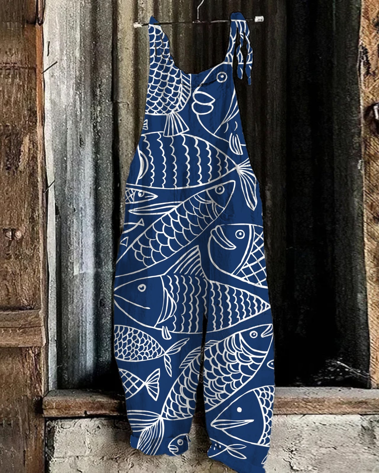 Japanese Art Print Loose Casual Jumpsuit