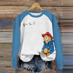 Sitting Bear Printed Casual Sweatshirt