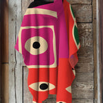 Retro Abstract Art Print Hooded Cape