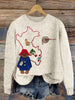 Bear & Peru Map Embroidered Cozy Knit Sweater