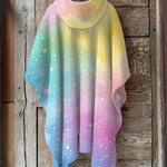 Colorful Christmas Girl Hooded Warm Shawl Cape